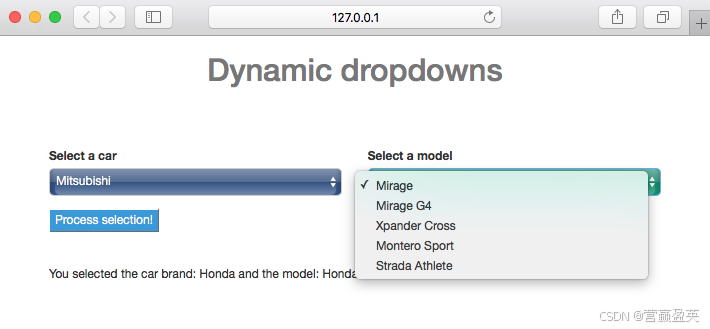 How to create two dependent dynamic dropdown lists using Flask-CSDN博客