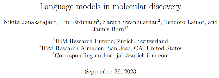 Language models in molecular discovery