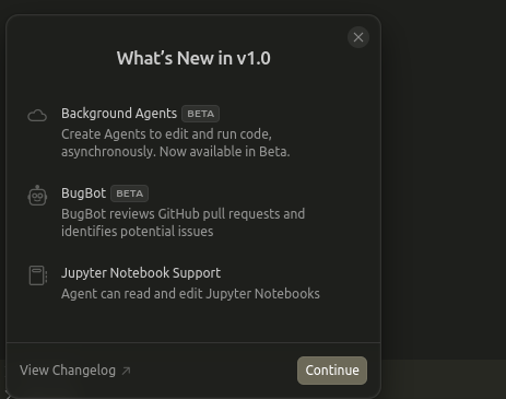  Ubuntu Cursor升级成v1.0