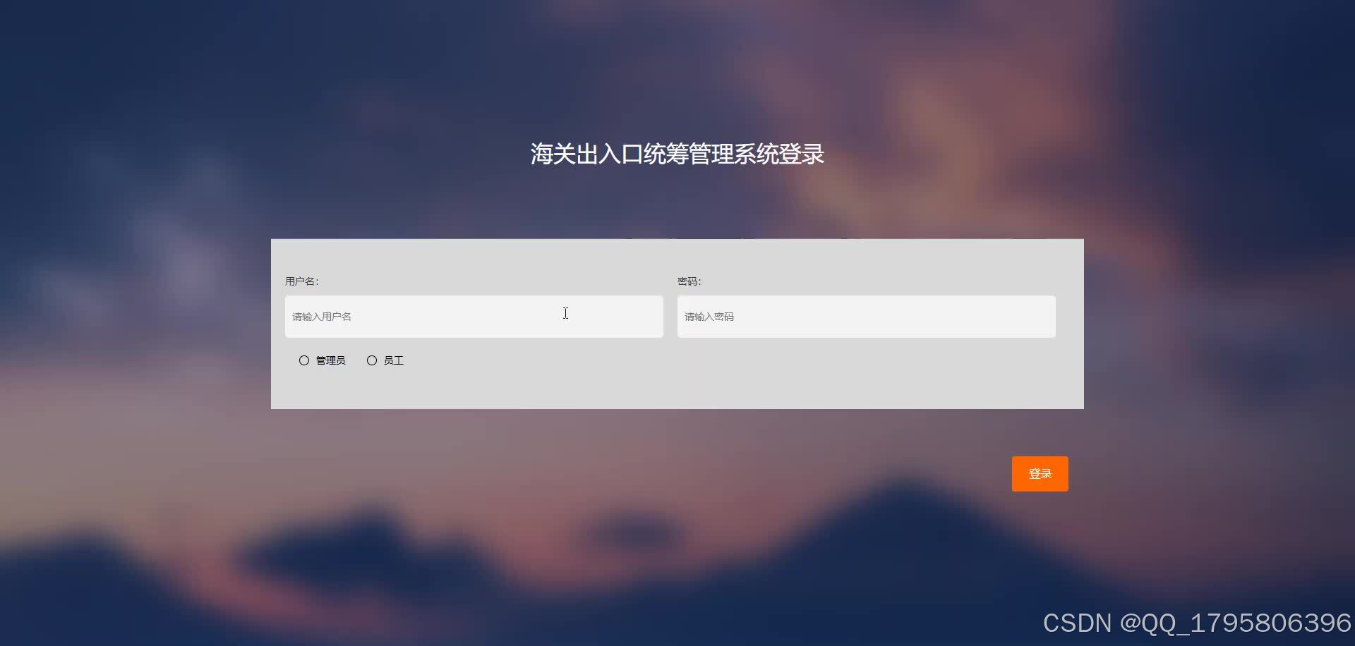 基于springboot+vue的海关出入口统筹管理系统