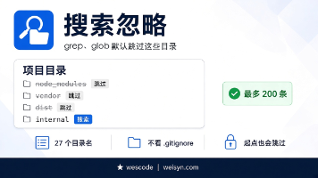 AI 搜代码会不会钻进 node_modules?WES Code 的搜索忽略规则(附实测)封面图
