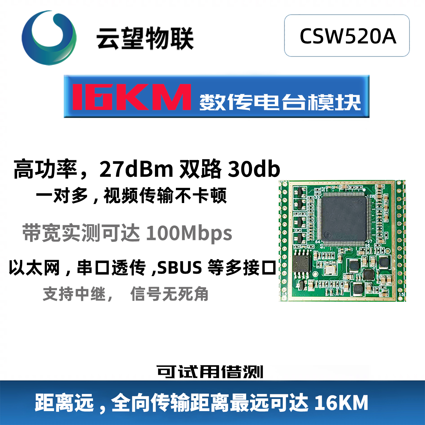 云望物联无人机远程图传模块