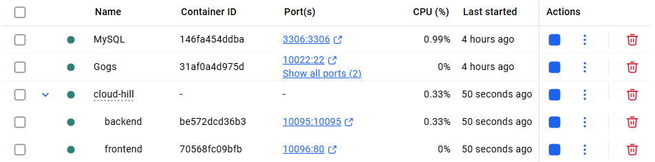 Docker Desktop 运行状态截图