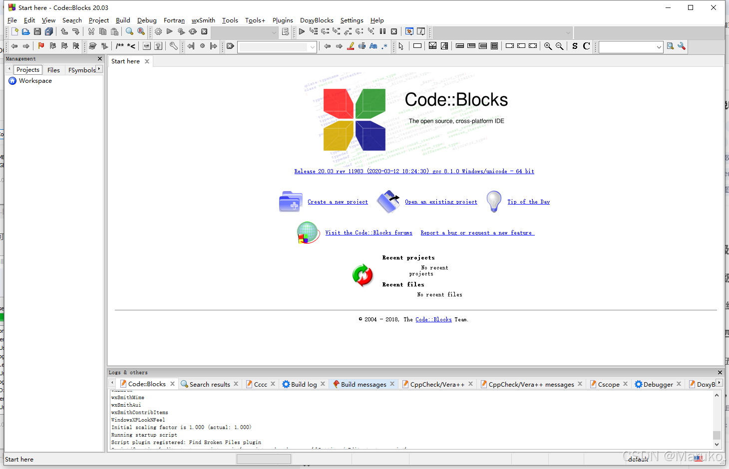 CodeBlocks主页面