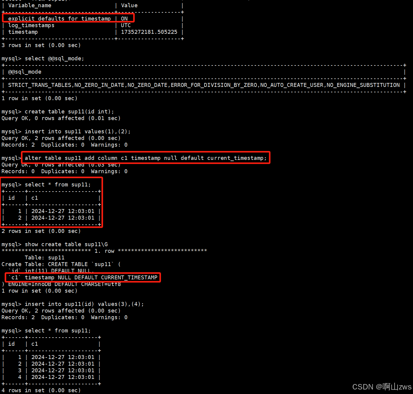 MySQL中踩到的坑之timestamp数据类型_mysql timestamp 问题-CSDN博客