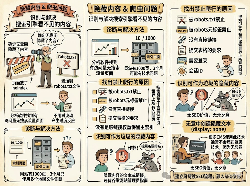 SEO从业人员如何处理 隐藏内容&爬虫问题