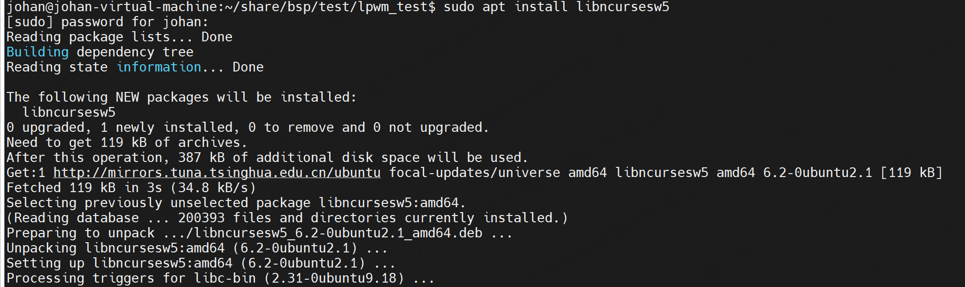 error while loading shared libraries: libncursesw.so.5: cannot open ...
