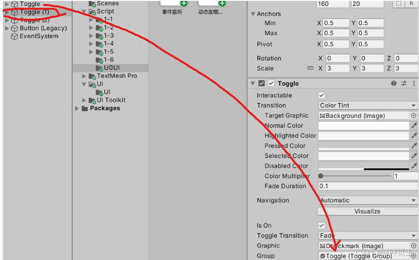 Unity UGUI 之 Toggle