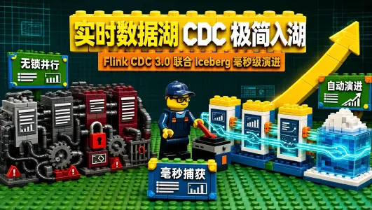 实时数据湖 CDC 入湖架构:Flink CDC 3.0 + Apache Iceberg 毫秒级变更捕获与自动 Schema Evolution 实战封面图