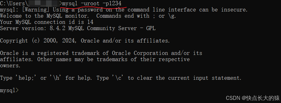 mysql: [Warning] Using a password on the command line interface can be ... image.