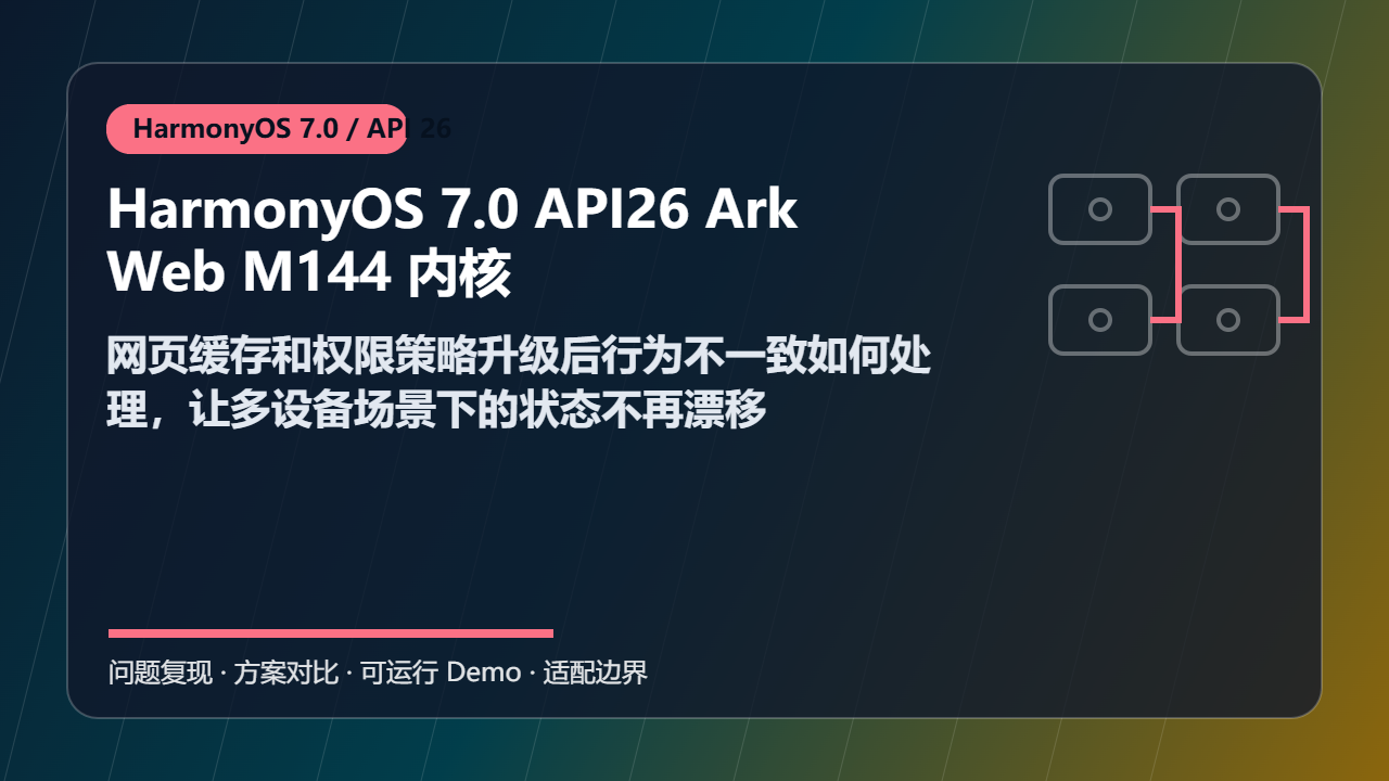 HarmonyOS 7.0 API26 ArkWeb M144 内核适配 灰度保护:网页缓存和权限策略升级后行为不一致如何处理,让多设备场景下的状态不再漂移