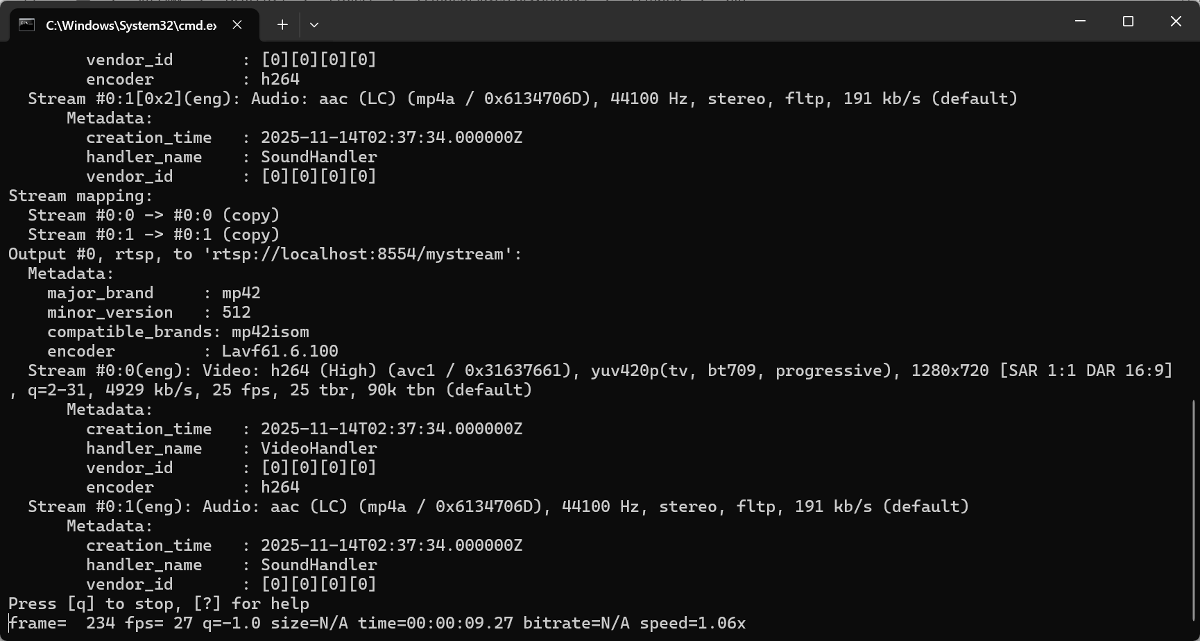 使用mediamtx和ffmpeg进行rtsp推流_mediamtx 推流-CSDN博客