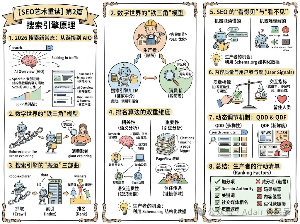  [SEO艺术重读] 第2篇 搜索引擎原理：从一组高质量的种子网站开始，然后访问这些网站中每个页面中的链接从而发现其他的网站。