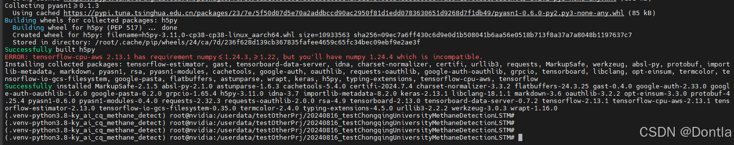 Arm python虚拟环境安装tensorflow报错：ERROR: Failed building wheel for h5py（操作系统 ...