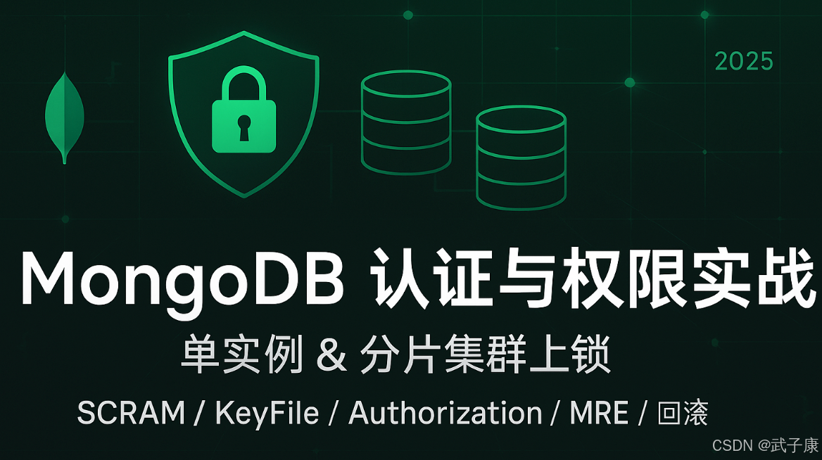 Java-164 MongoDB 认证与权限实战:单实例与分片集群 整体认证配置实战 最小化授权/错误速查/回滚剧本