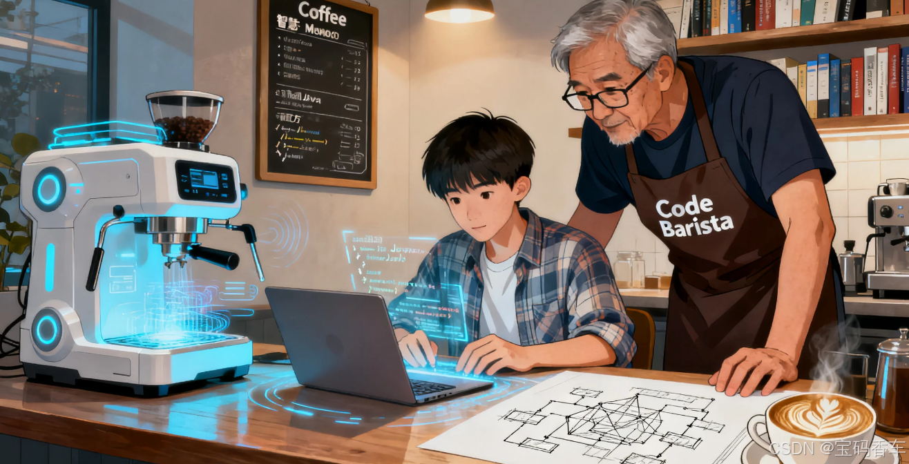 当AI工具化身Java项目'加速器':初级开发者如何驾驭效率与创意的平衡术——老码农的代码咖啡间闲谈
