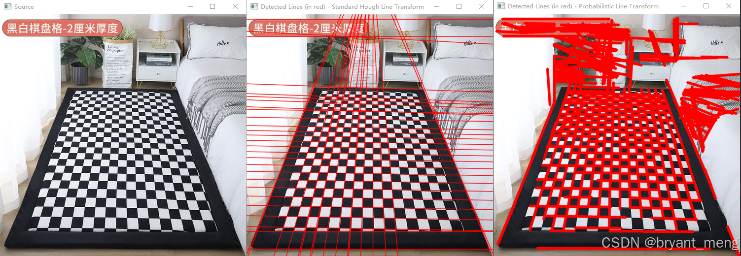 【python】OpenCV—Hough Line Transform_cv2.houghlines-CSDN博客