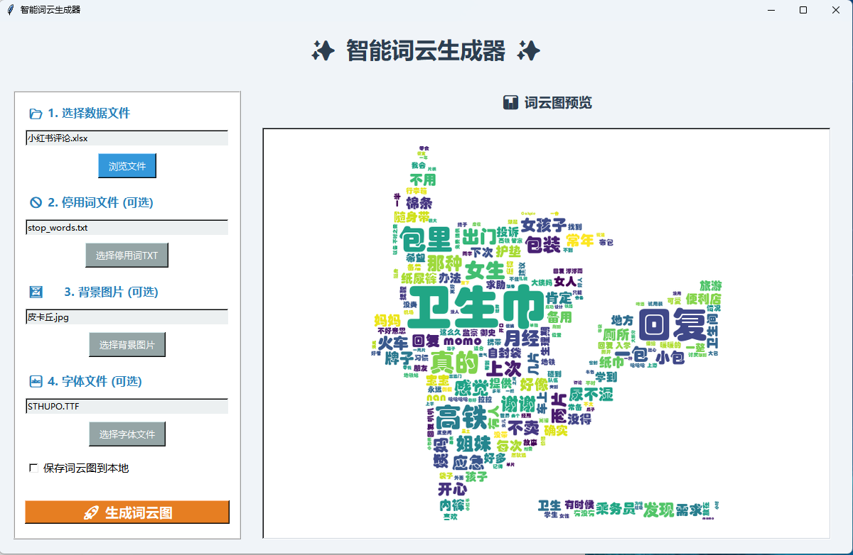 Python 可视化|多功能智能词云生成器(GUI + 多格式 + exe 双击即用)_python-tkinter 词云图生成器-CSDN博客