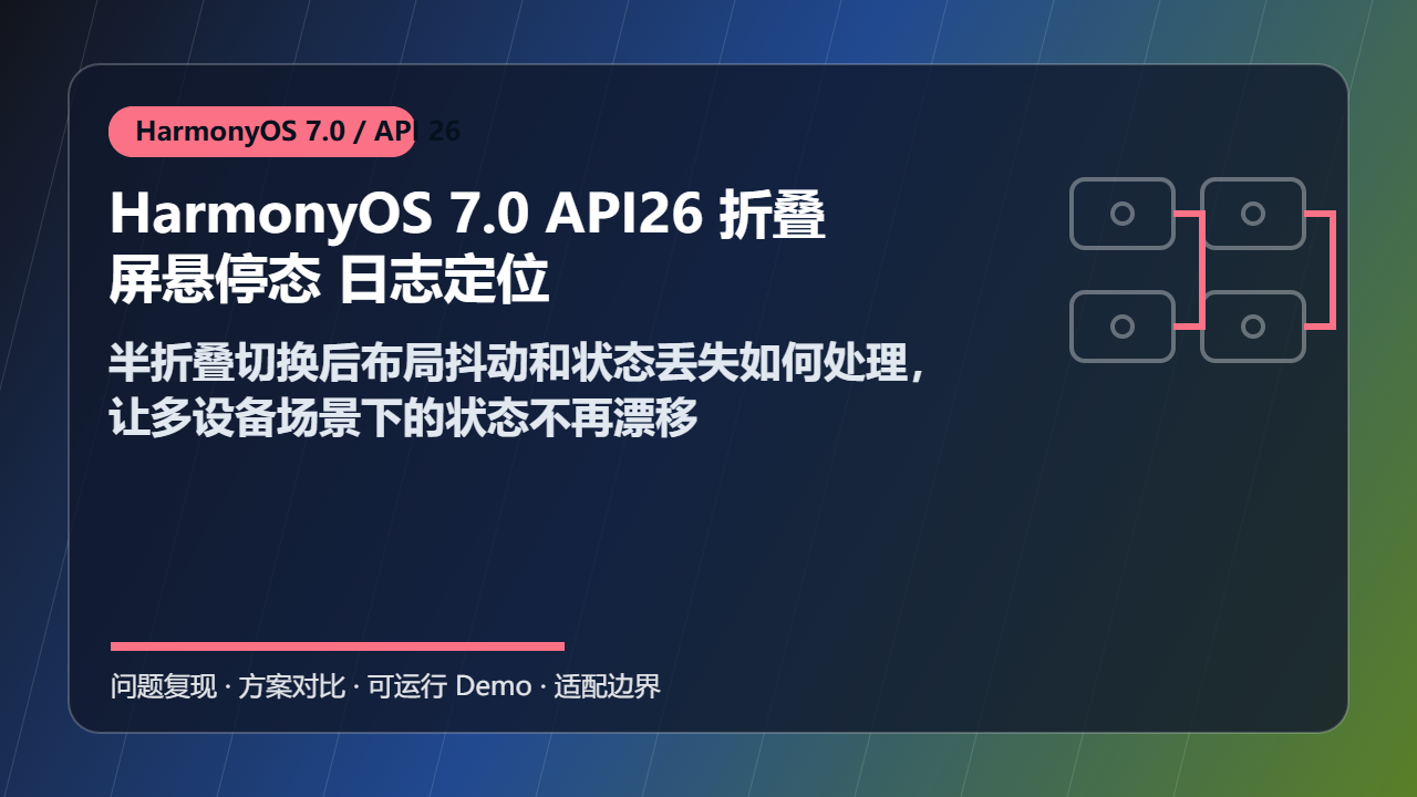 HarmonyOS 7.0 API26 折叠屏悬停态 日志定位:半折叠切换后布局抖动和状态丢失如何处理,让多设备场景下的状态不再漂移