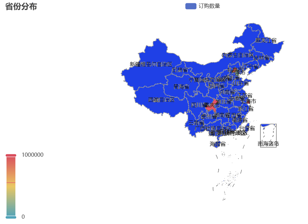 天猫订单地区分布地图