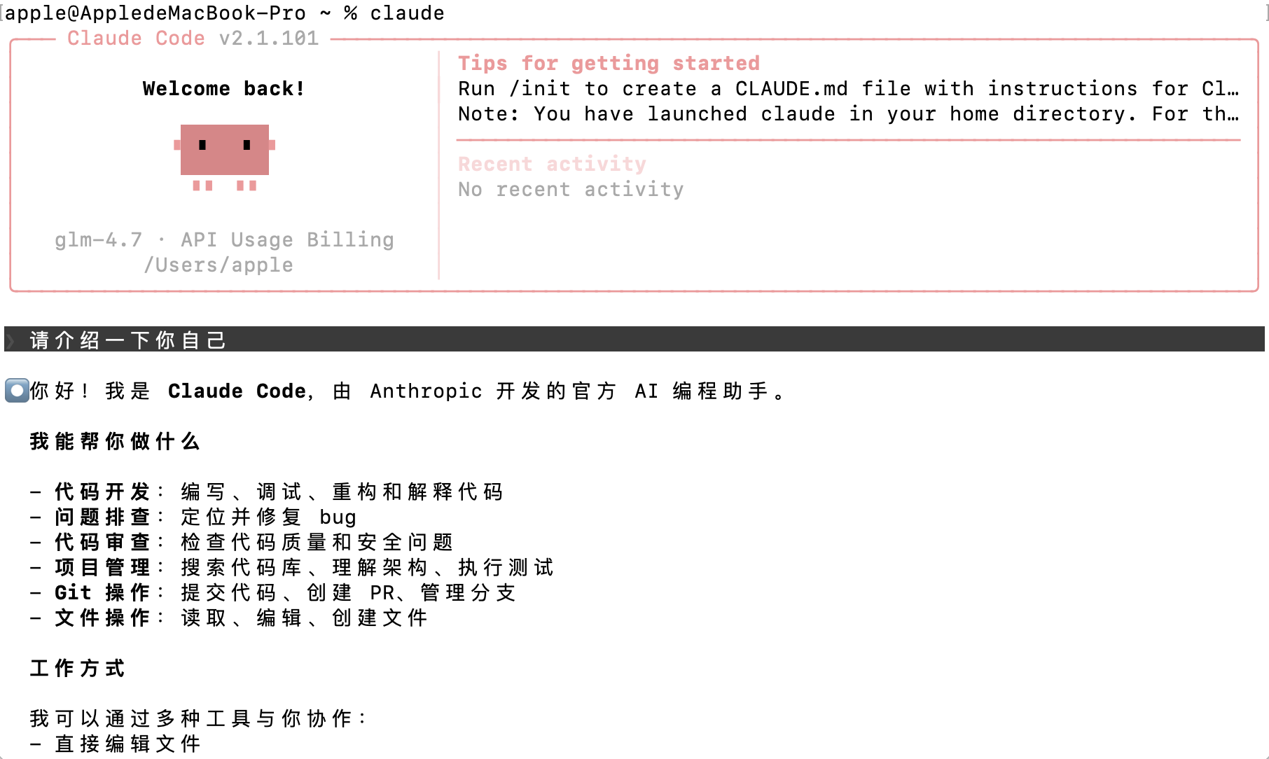 Claude Code 安装与 GLM 大模型配置指南 - 技术栈