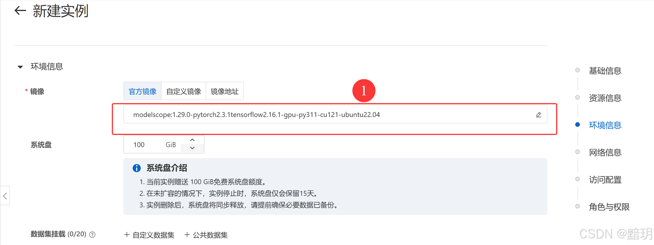 环境镜像选择
