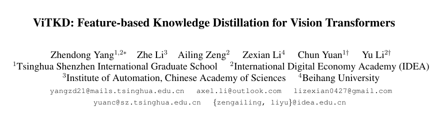 【ViTKD: Feature-based Knowledge Distillation for Vision Transformers ...