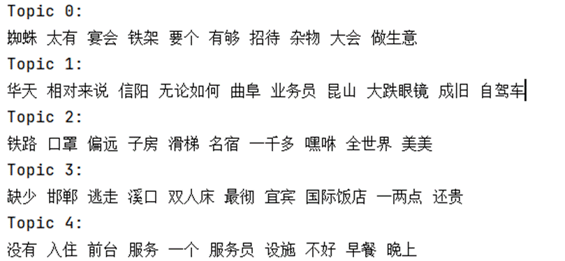 LDA主题分析结果