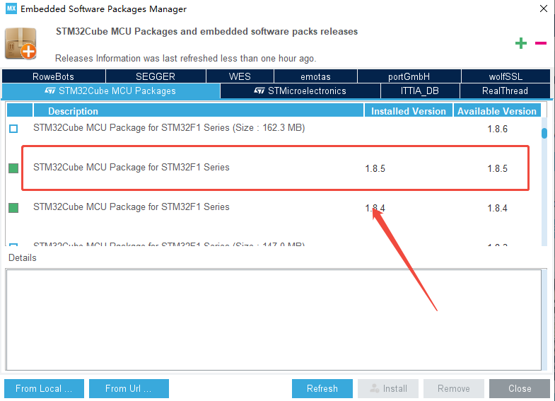 HAL库版本为1.8.5