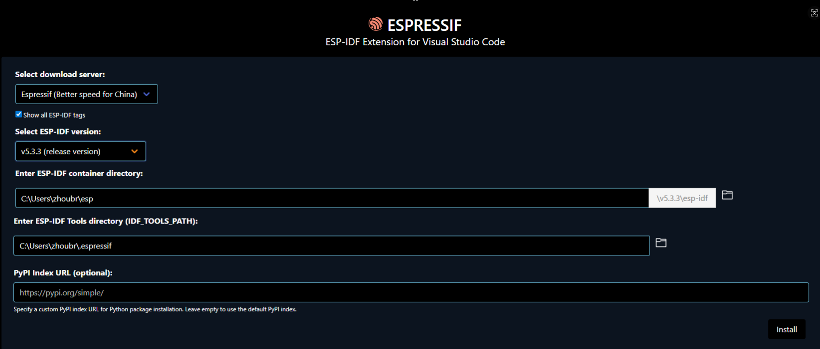 Visual Studio Code 安装高版本ESP-IDF插件详细教程_vscode esp-idf-CSDN博客