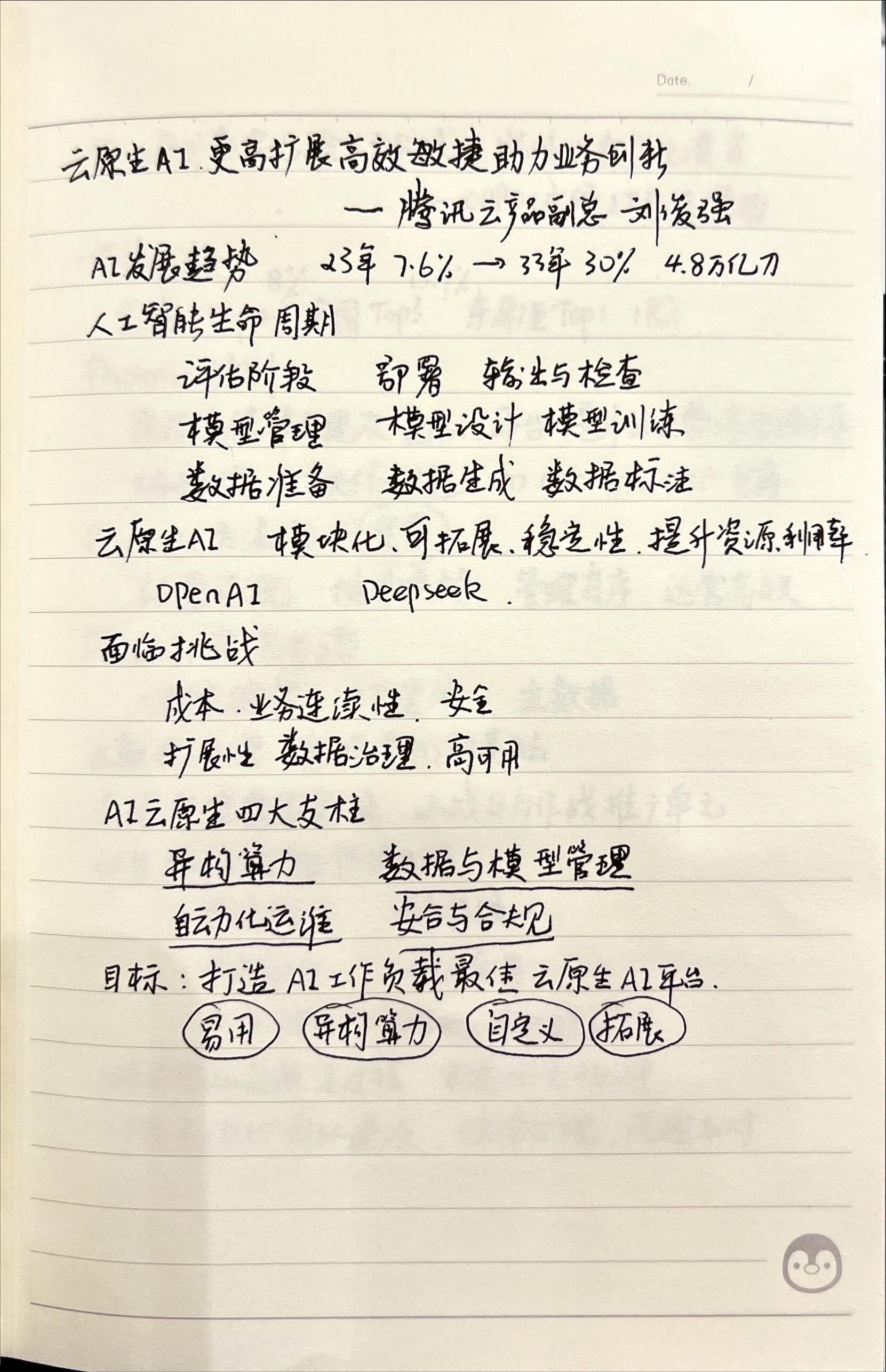 CIO大会， AI课笔记手稿分享