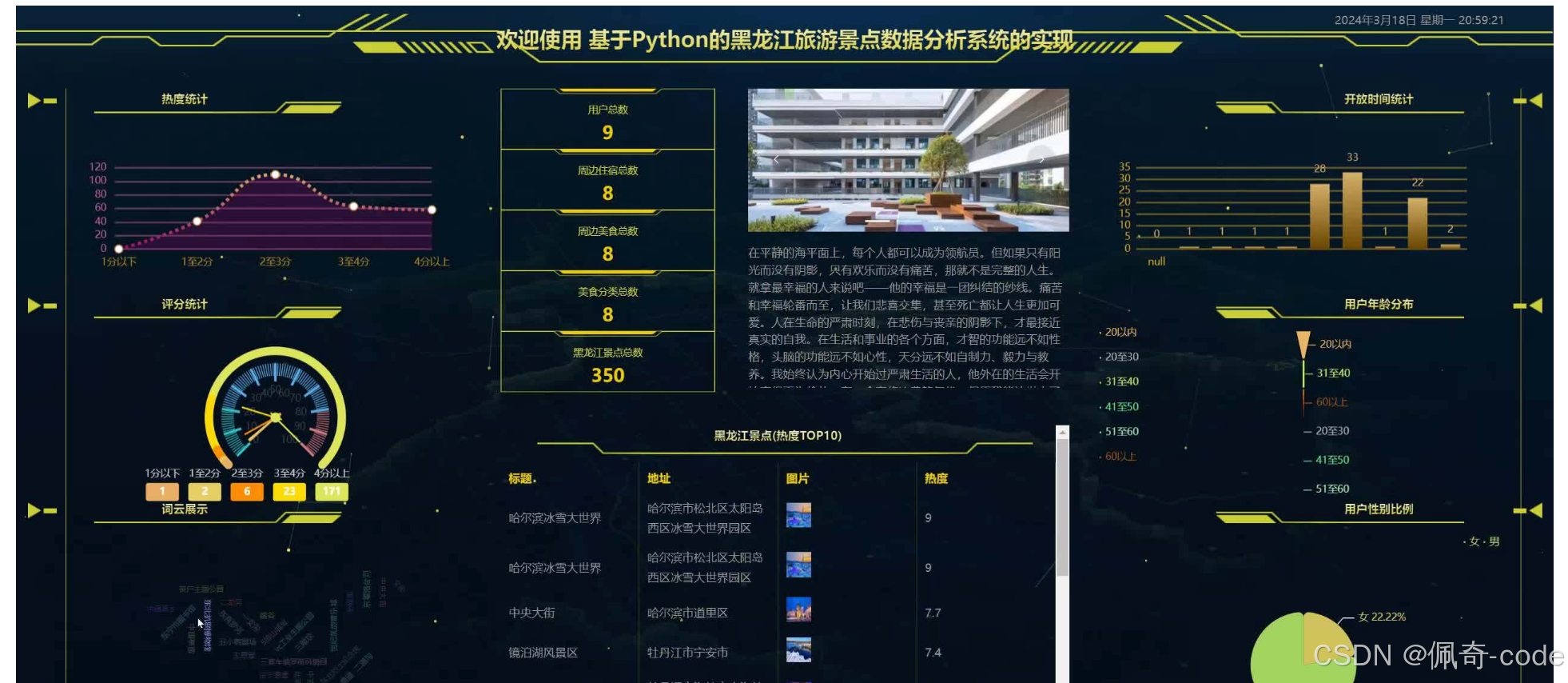 基于Python的黑龙江旅游景点数据分析系统的实现-CSDN博客