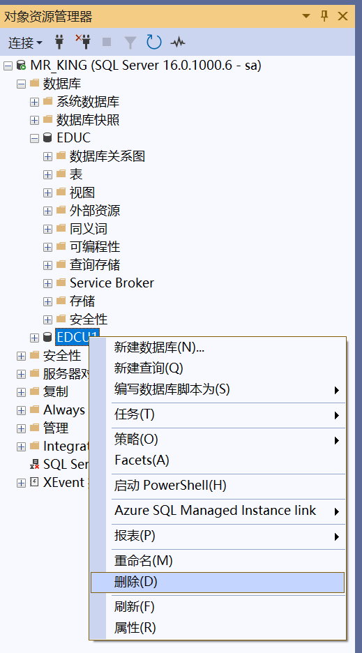 SSMS实战：数据库创建、删除与修改指南（向导和SQL语言）_ssms导入的数据怎么清空-CSDN博客