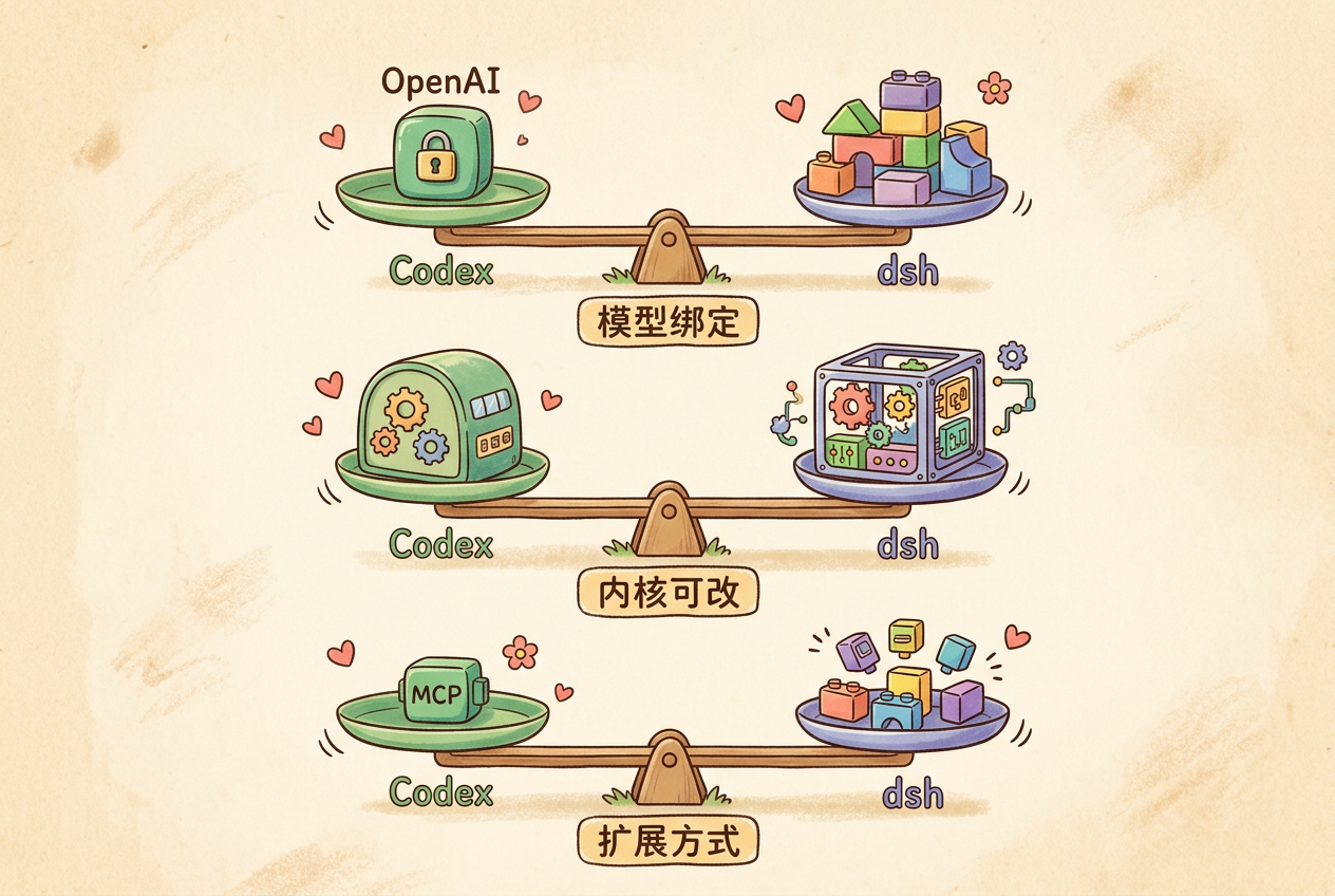 三个分歧点：模型绑定 / 内核可改性 / 扩展方式