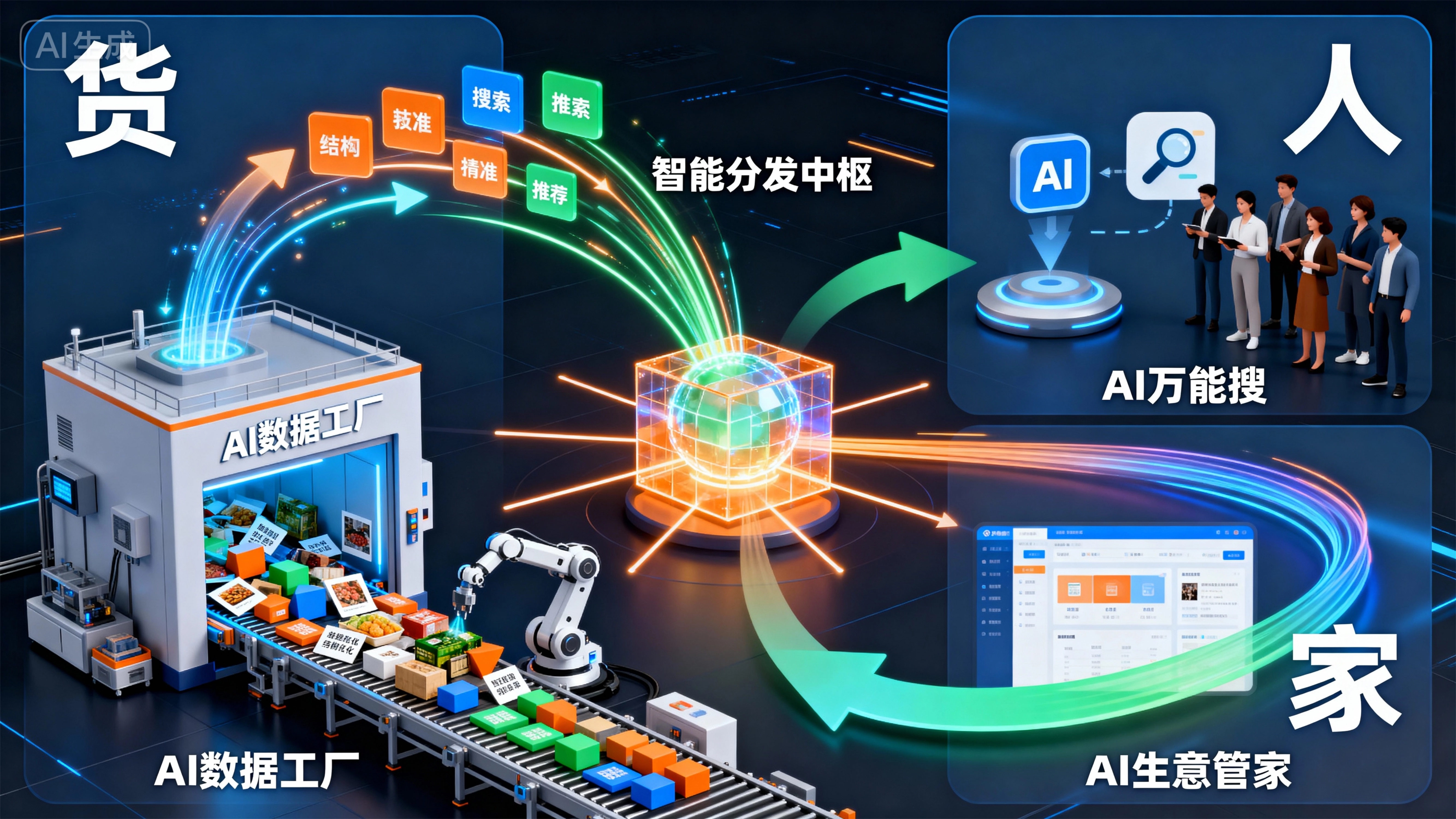 AI生成的“人、货、场”框架