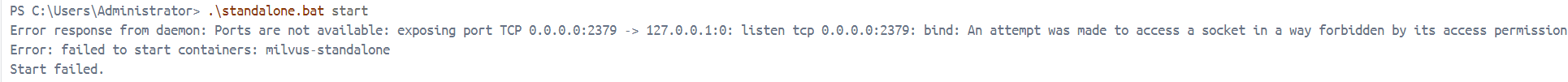 Error response from daemon: Ports are not available: exposing port TCP 0.0.0.0:2379 -＞ 127.0.0.1:0: