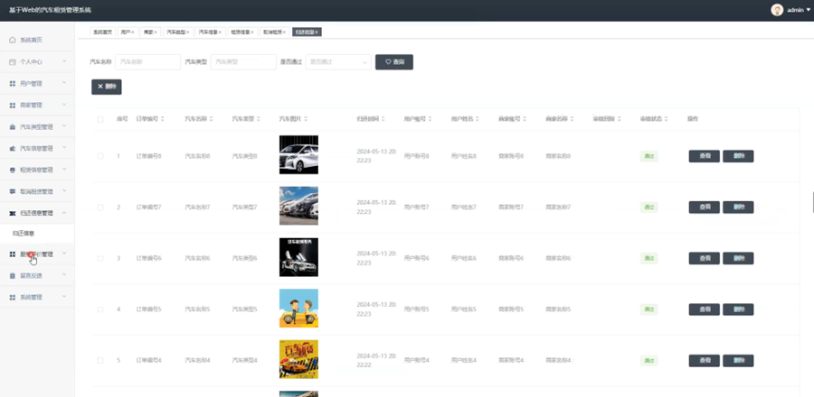 计算机毕业设计Java基于Web的汽车租赁管理系统 基于 JavaWeb 的汽车租赁智能管理平台设计 Web 架构下的汽车租赁服务综合管理系统开发_汽车租赁管理系统毕业设计