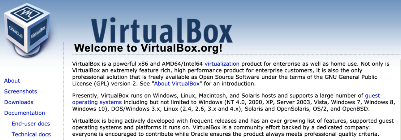 VirtualBox 界面截图