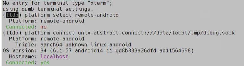 Android设备：Linux远程lldb调试