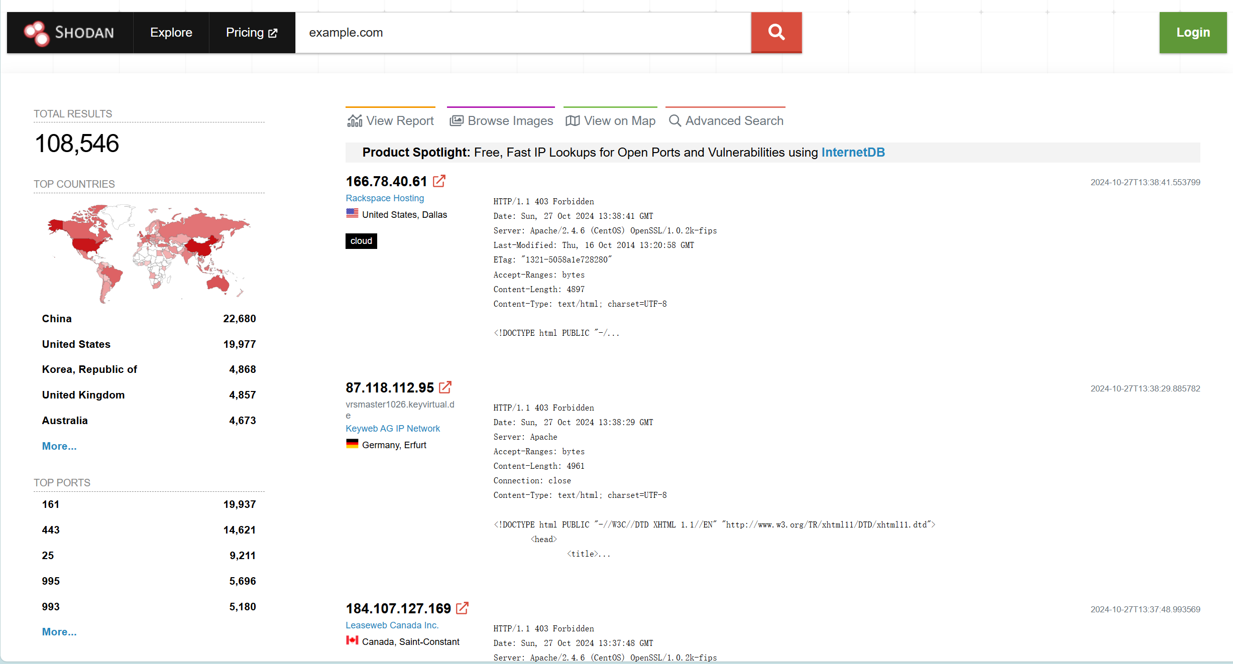 Shodan Web Interface Overview