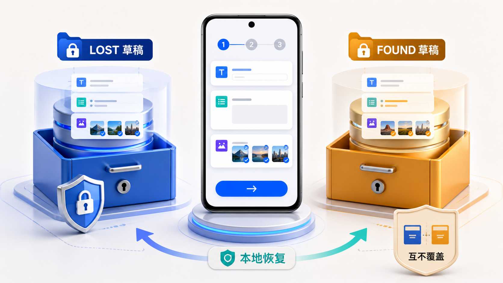 LOST 与 FOUND 草稿隔离原创封面图