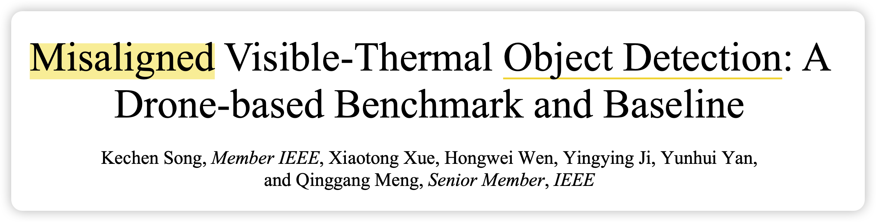 Misaligned Visible-Thermal Object Detection: A Drone-based Benchmark ...