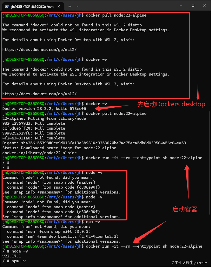 WSL里安装node.js