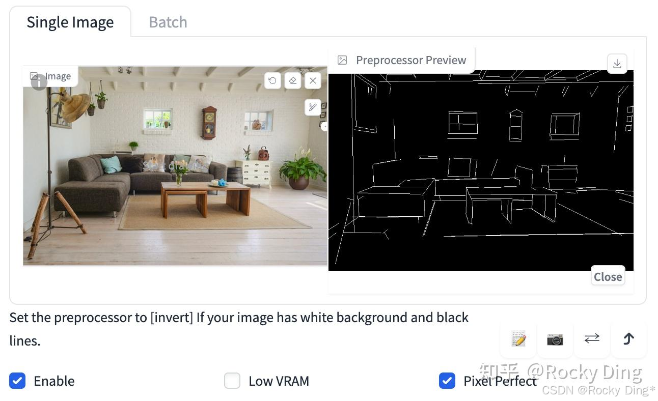 ControlNet mlsd预处理效果
