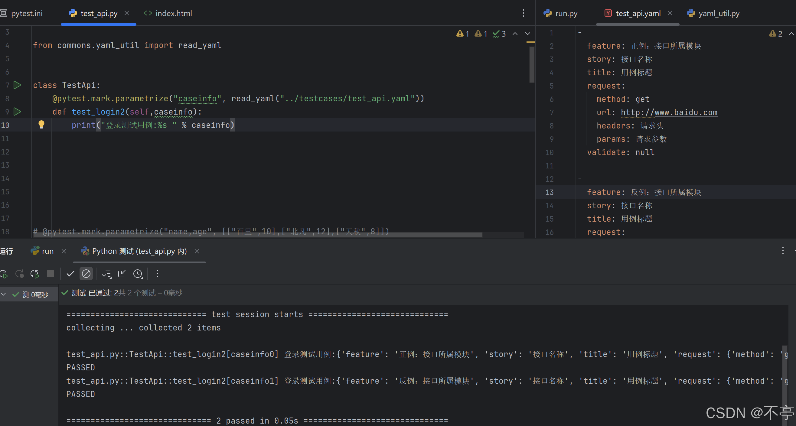 python自动化测试之Pytest框架之YAML详解以及Parametrize数据驱动!