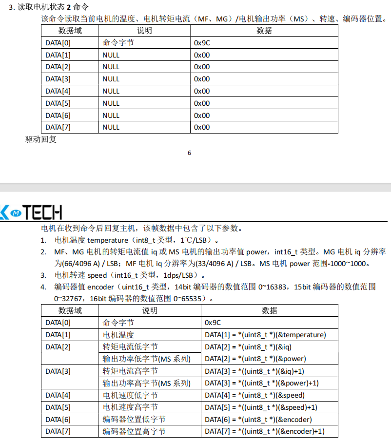 轮毂电机驱动回复协议