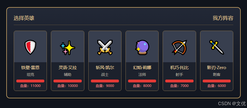 游戏英雄筛选需求示意图