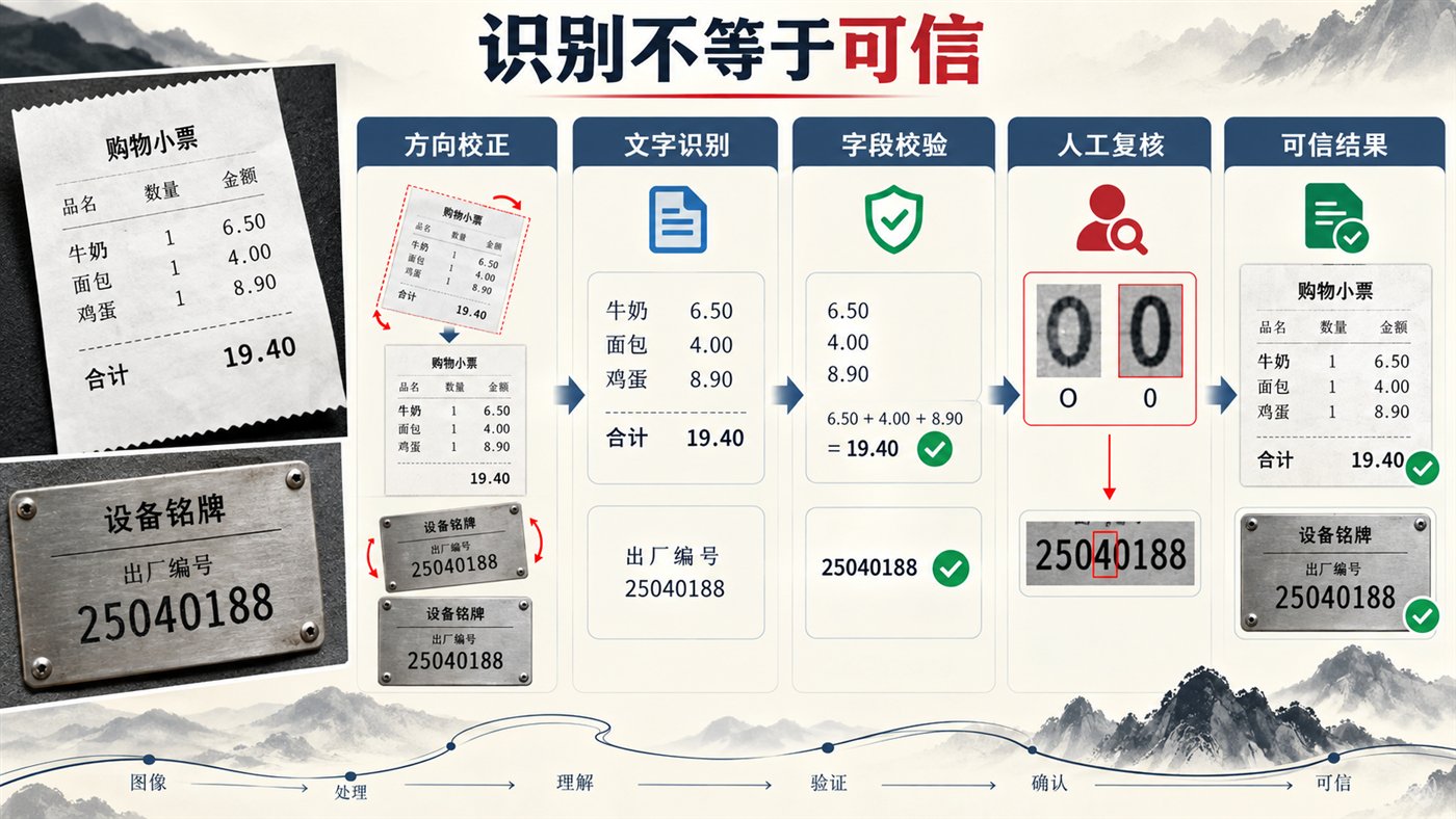 OCR 从方向检测到人工复核