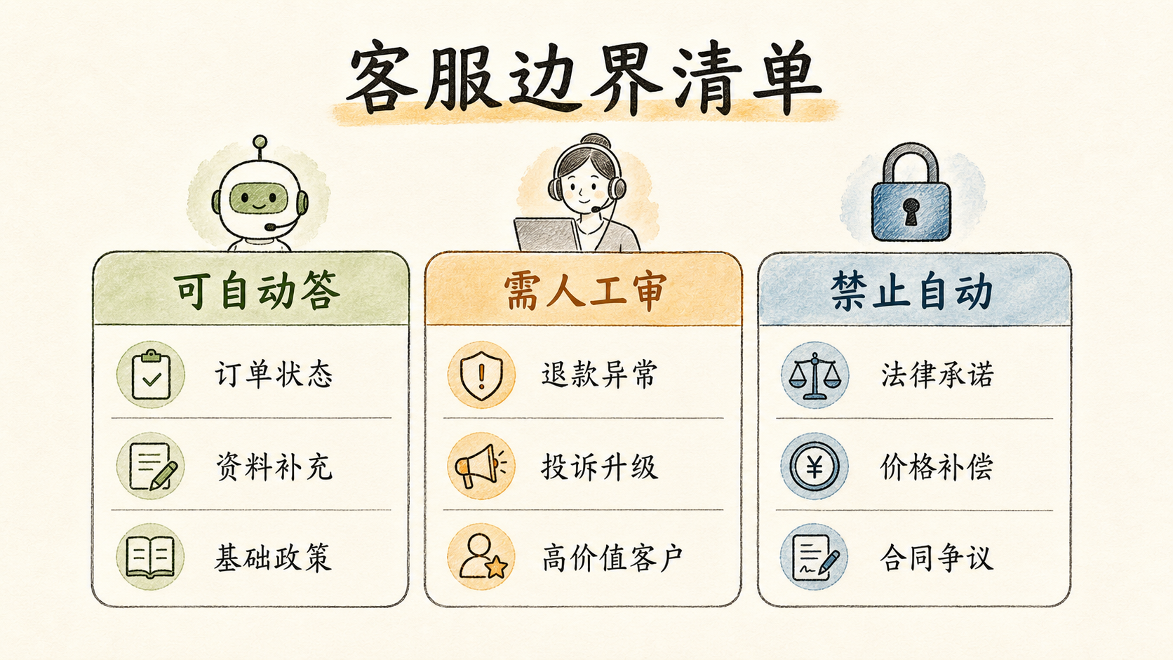 客服智能体边界清单