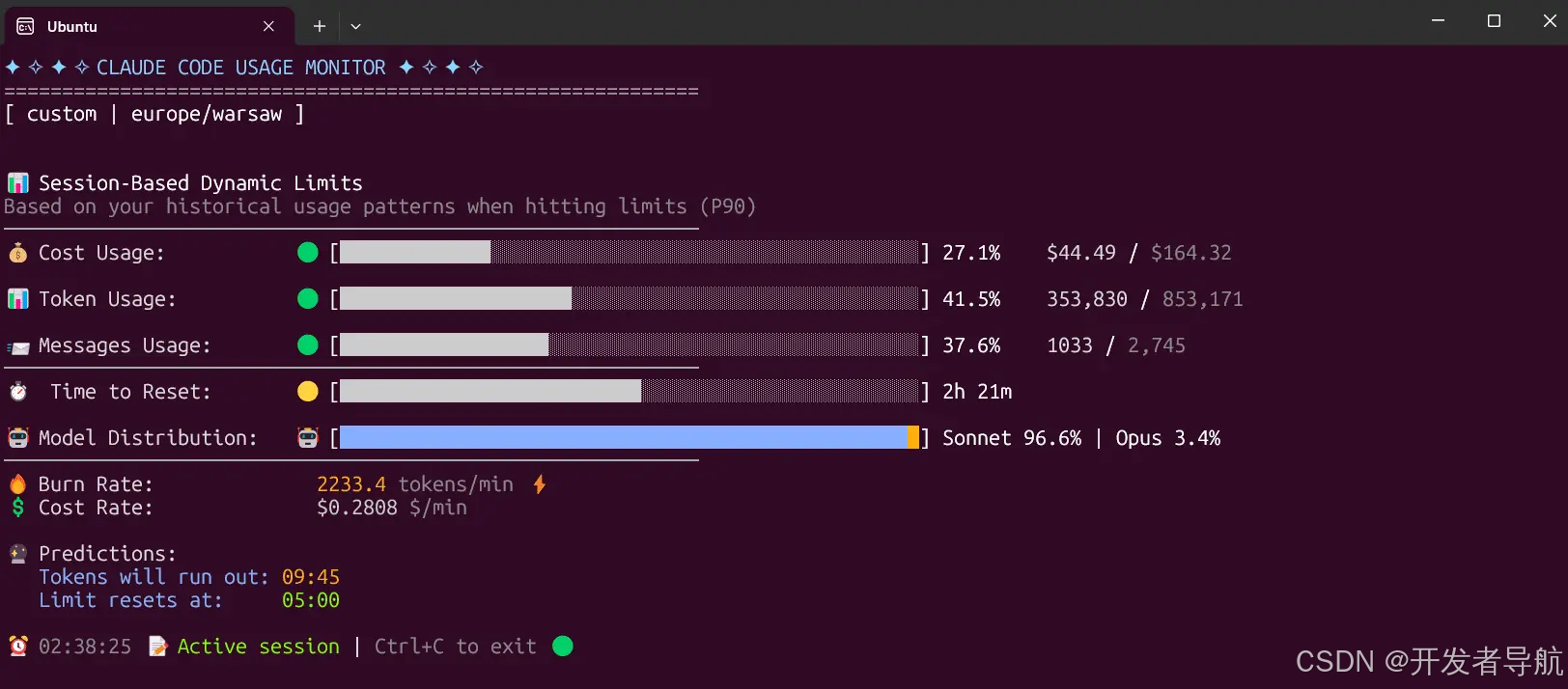 【开发者导航】实时追踪 Token 用量与费用的 Claude AI 辅助工具：Claude-Code-Usage-Monitor ...